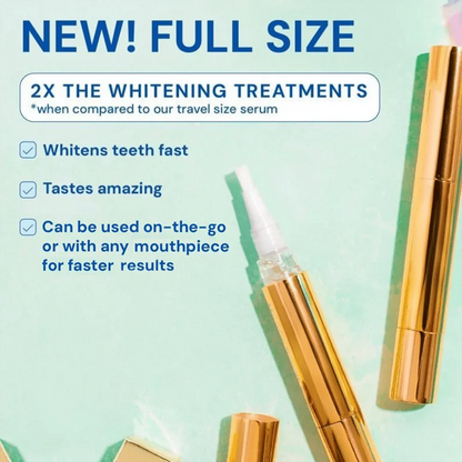 Extra-Strength teeth whitening serum pen + dual-Peroxide Formula & Xylitol