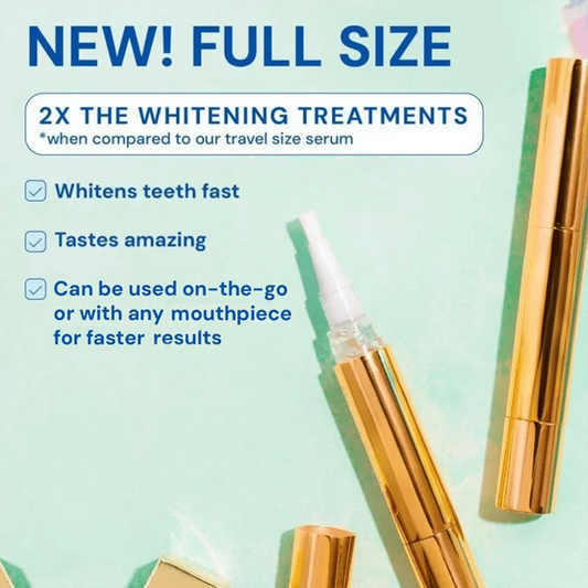 Extra-Strength teeth whitening serum pen + dual-Peroxide Formula & Xylitol
